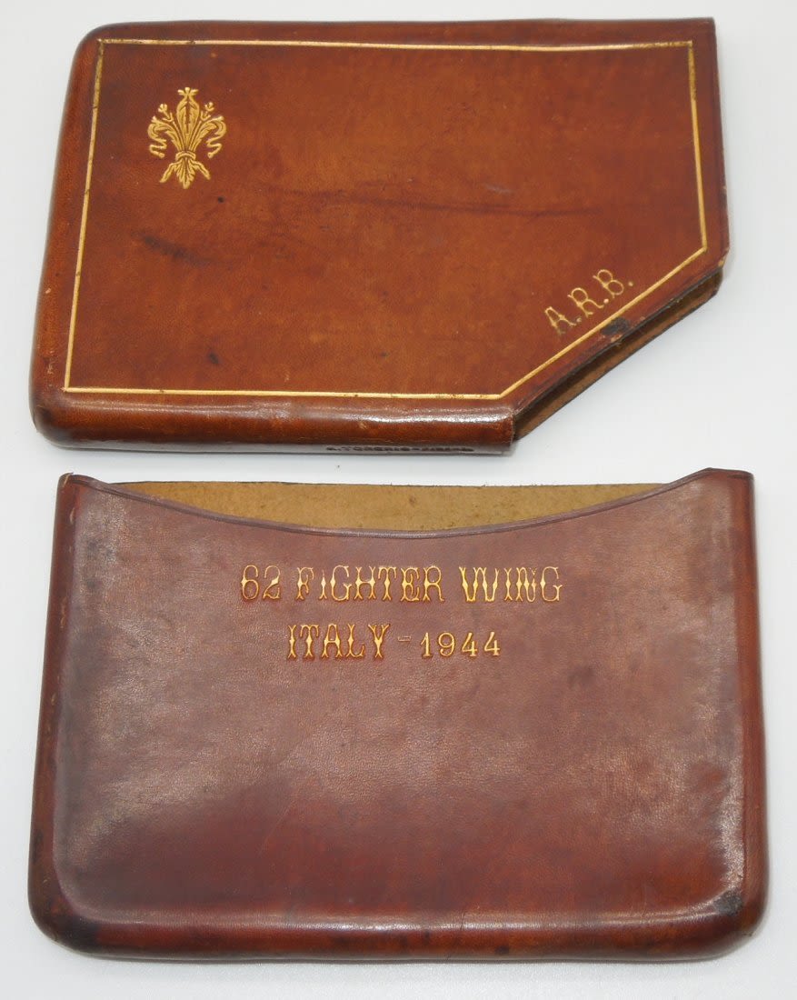 Lot 215: WWII 1944 Italian Leather Wallet 62nd Fighter Wing 12th AAF
