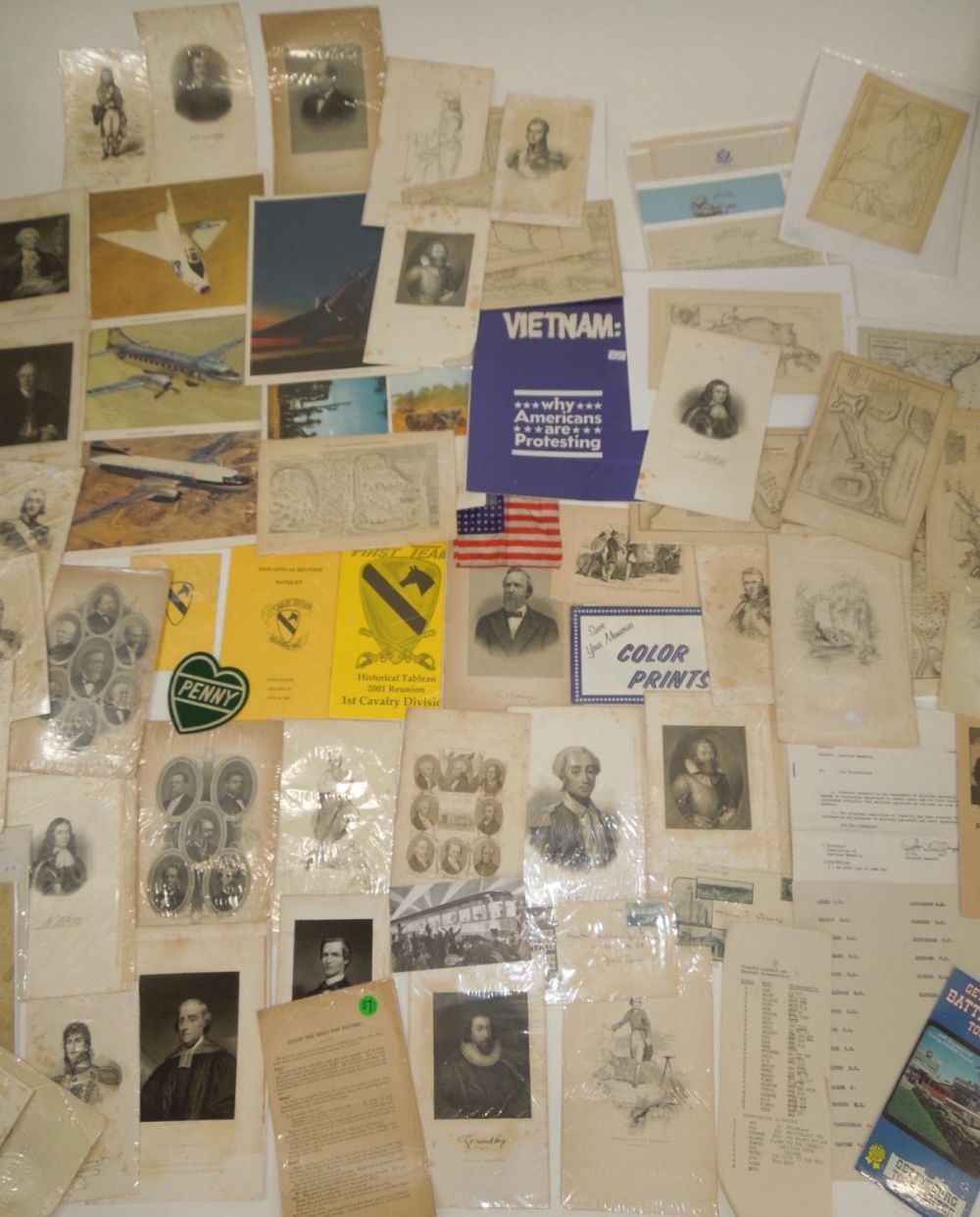 Lot 226: Large Civil War - Modern Paper Military Items Maps Ephemera Prints Etc. Lot