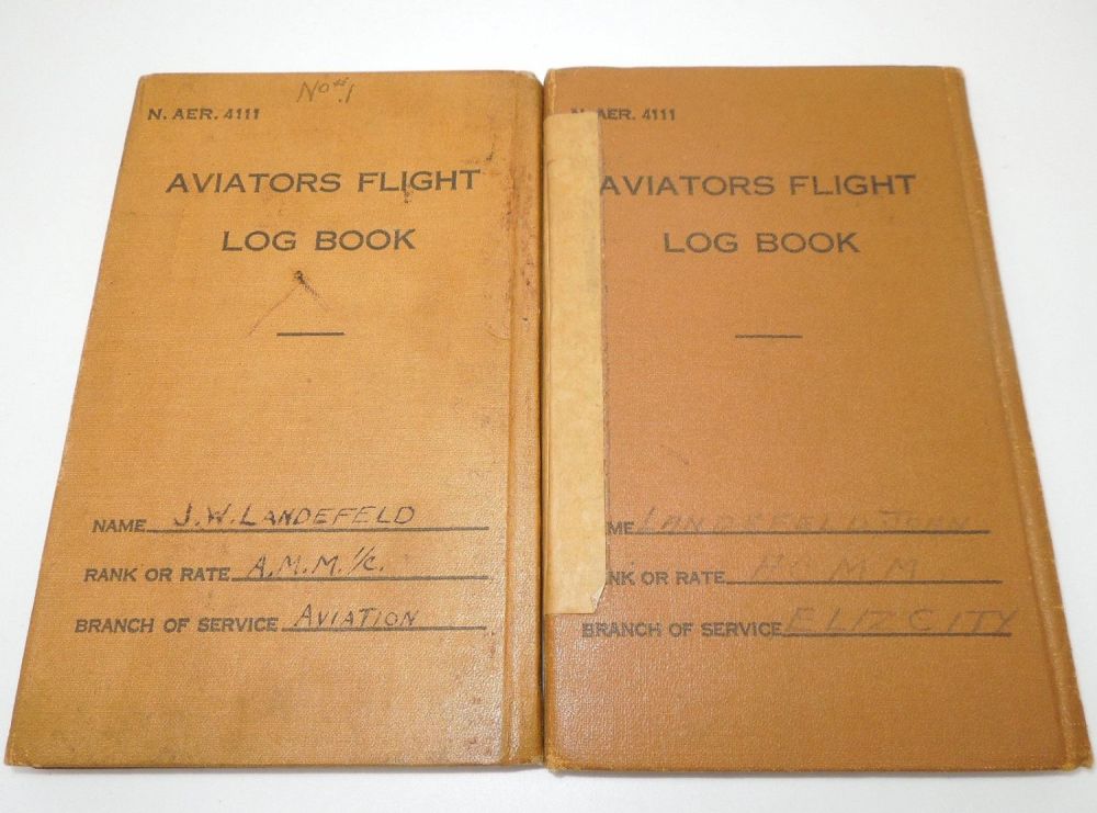 Lot 239: 1930s - WWII US Coast Guard Aviator Flight Log Books Group