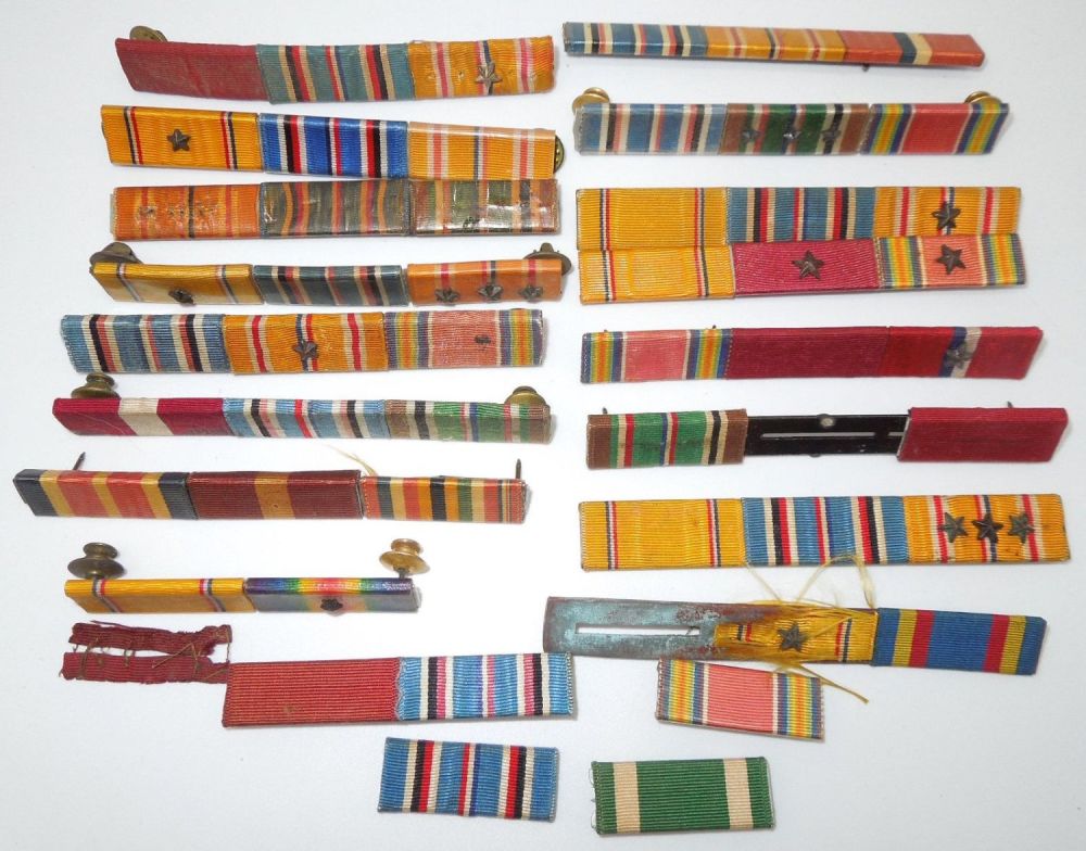 Lot 296: WWII USMC Marine Corps & USN Navy 1/2 Inch Wide Ribbon Bars