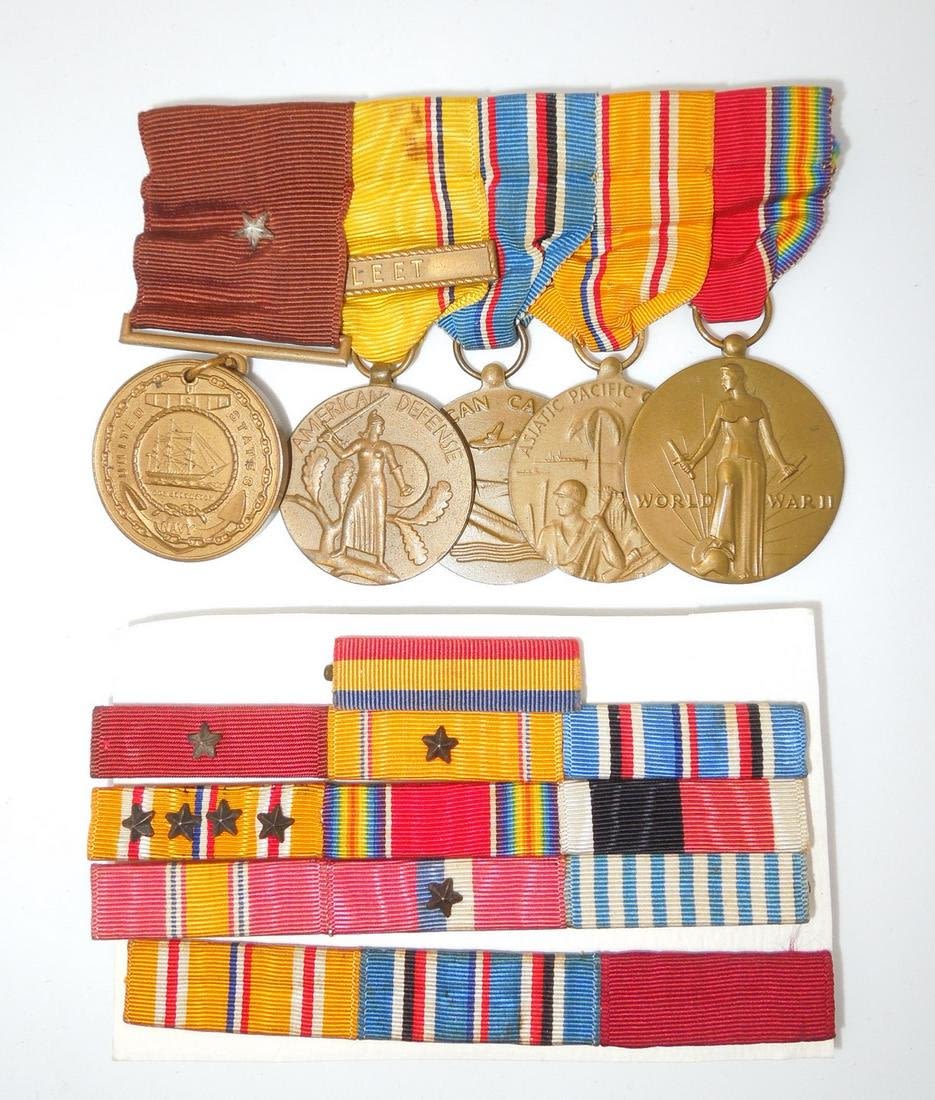 Lot 320: WWII Named US Navy Medal Group USS Concord & Lunga Point
