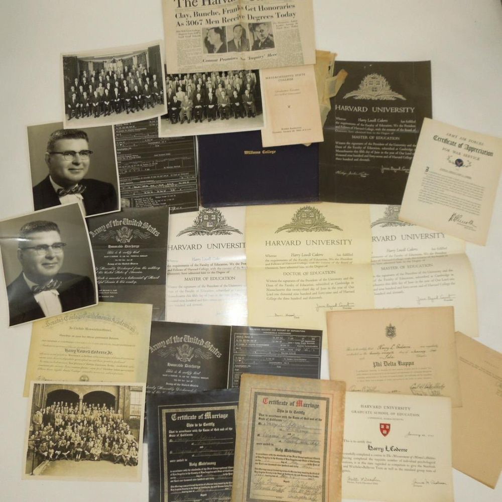 Lot 330: WWII US Counter Intelligence Corps Paper & Harvard Documents 2nd AAF Air Force Archive