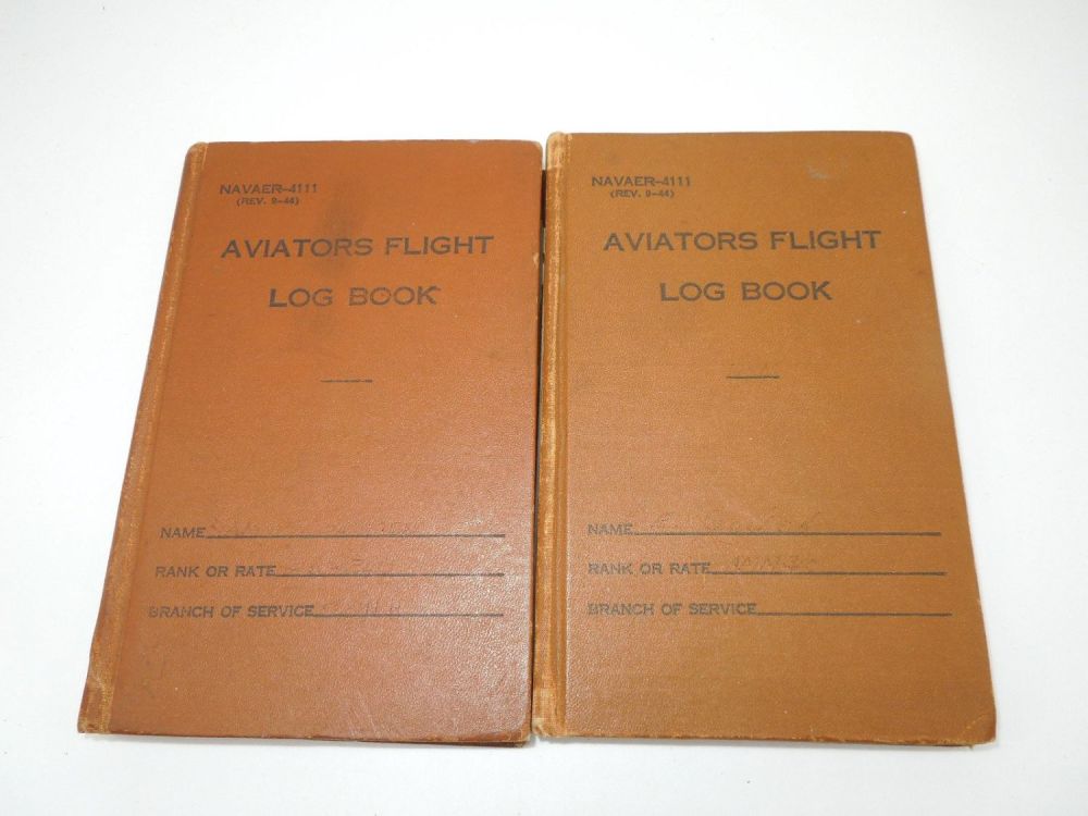 Lot 331: Two WWII US Navy Enlisted Aircrew Flight Log Books Patrol Bombing Squadron 197