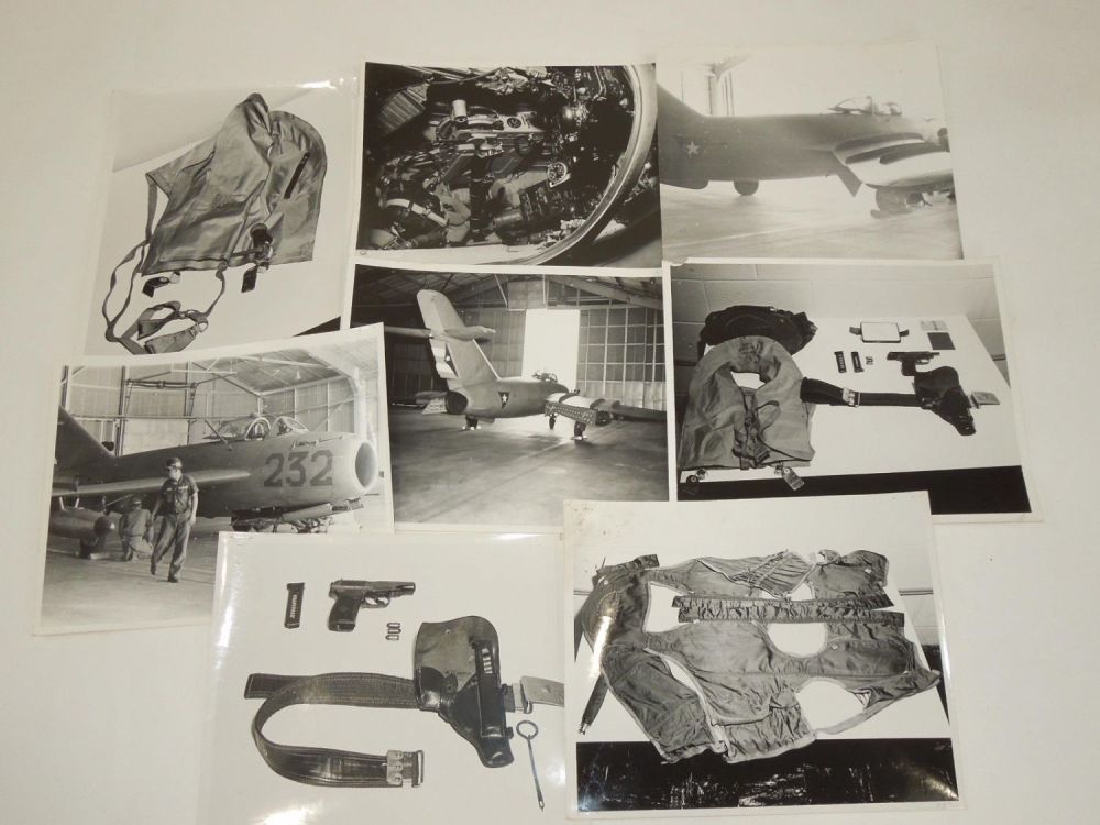 Lot 332: 1969 Cuban MiG Pilot Defector Official USAF Photographs Captured Plane Lot