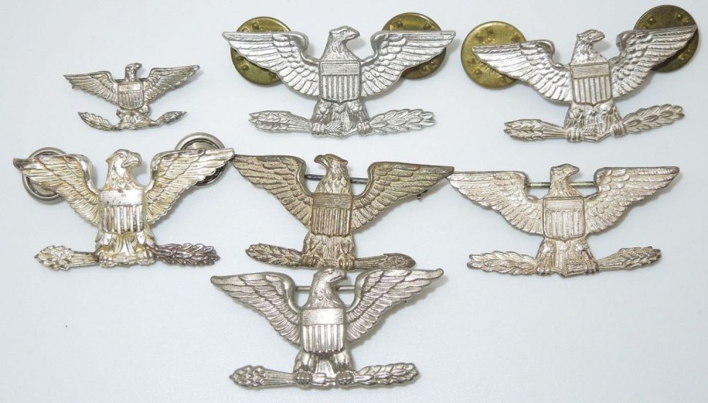 Lot 359: WWII US Army AAF Army Air Force Colonel Rank Pins Eagles Lot