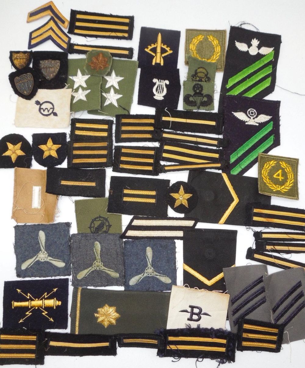 Lot 372: US & Foreign Stripes Patches Bullion Stars Insignia Lot