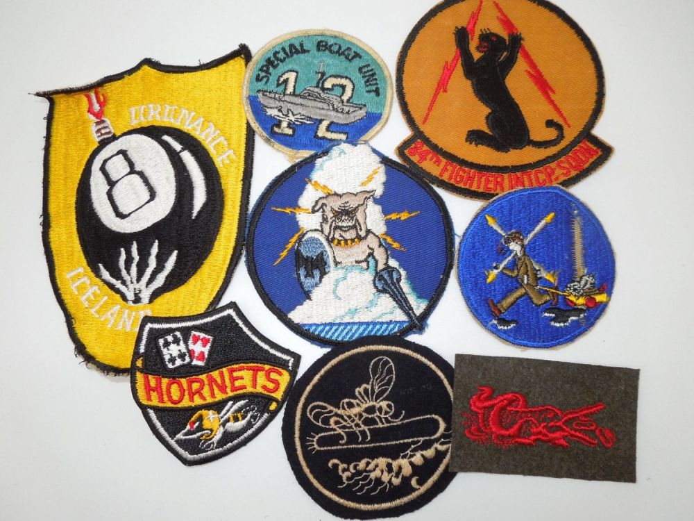 Lot 388: Vietnam Era US Navy Patches Ordnance Iceland Special Boat Unit 12 Hornets