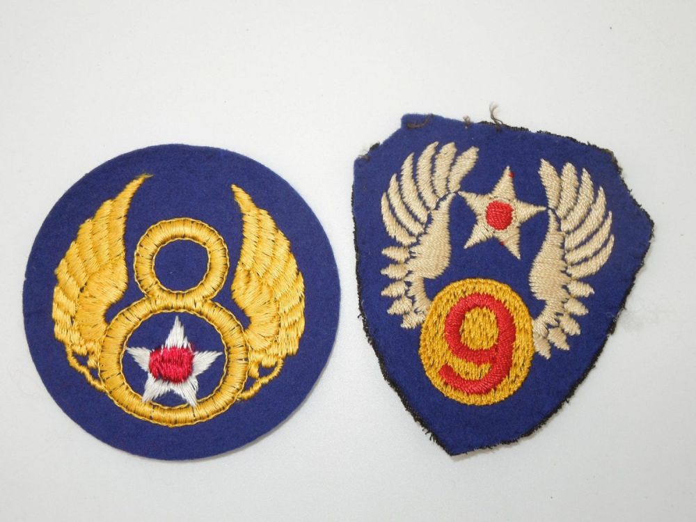Lot 446: WWII 8th & 9th AAF British Made Army Air Force Patches