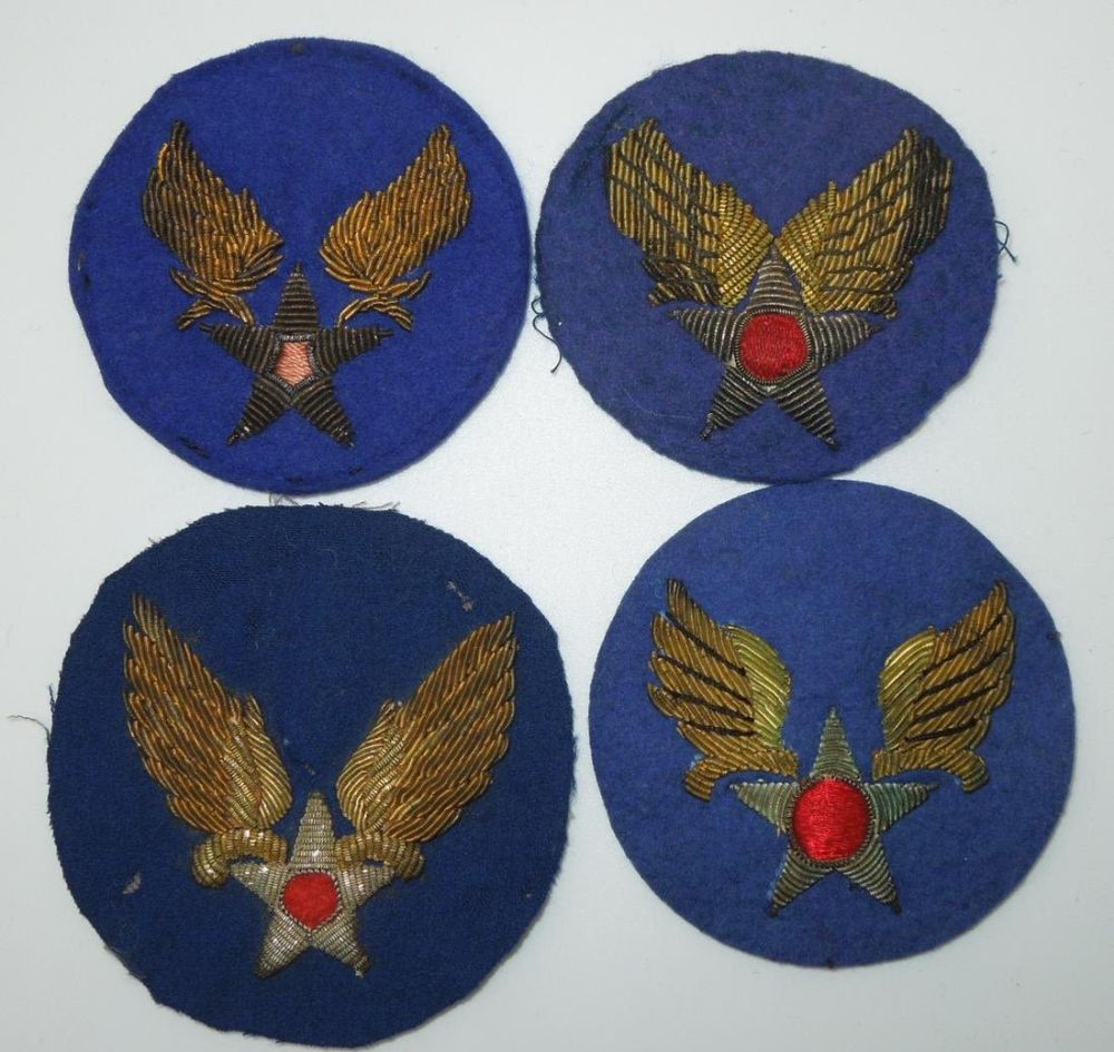 Lot 448: WWII Lot Four Bullion USAAF Army Air Force HQ Patches
