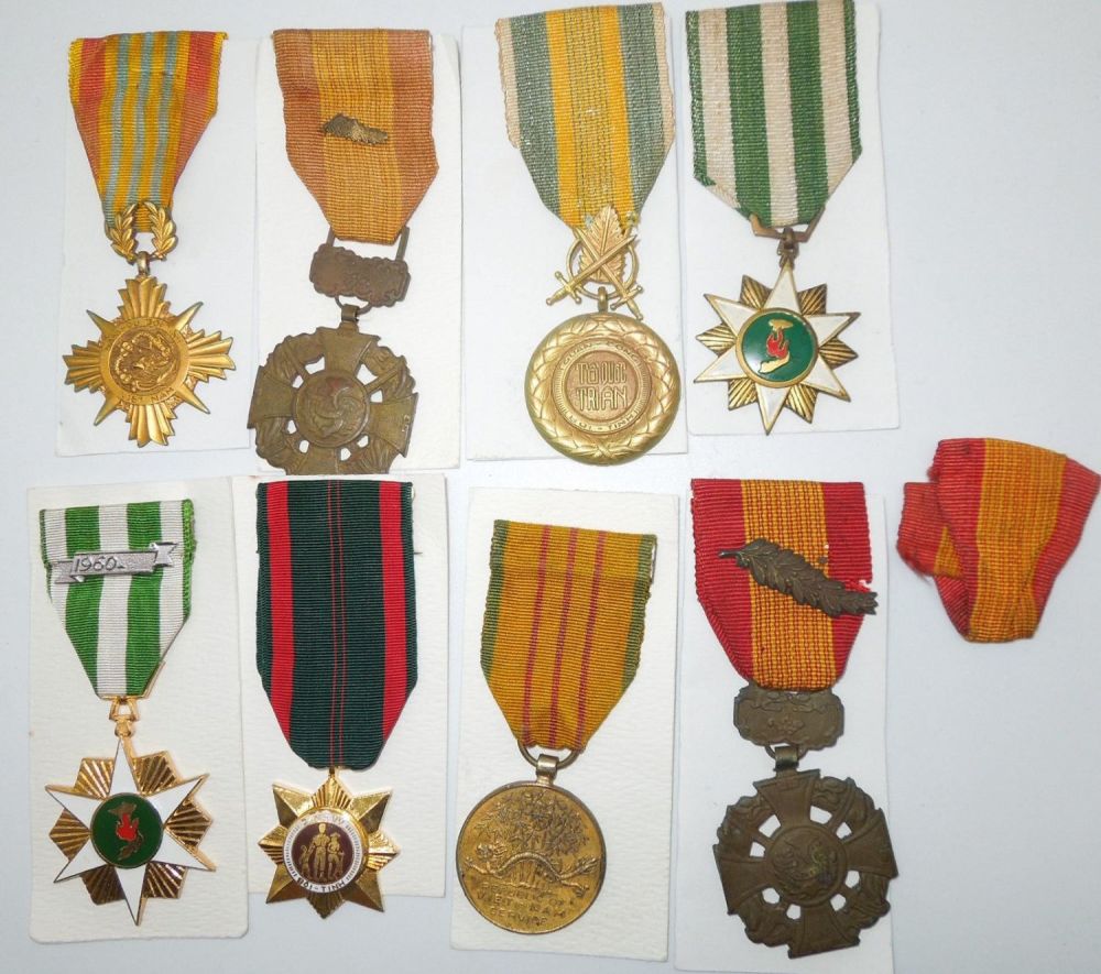 Lot 452: Vietnam ARVN Medals Lot Theater Made Gallantry Cross, Service, Campaign & Merit