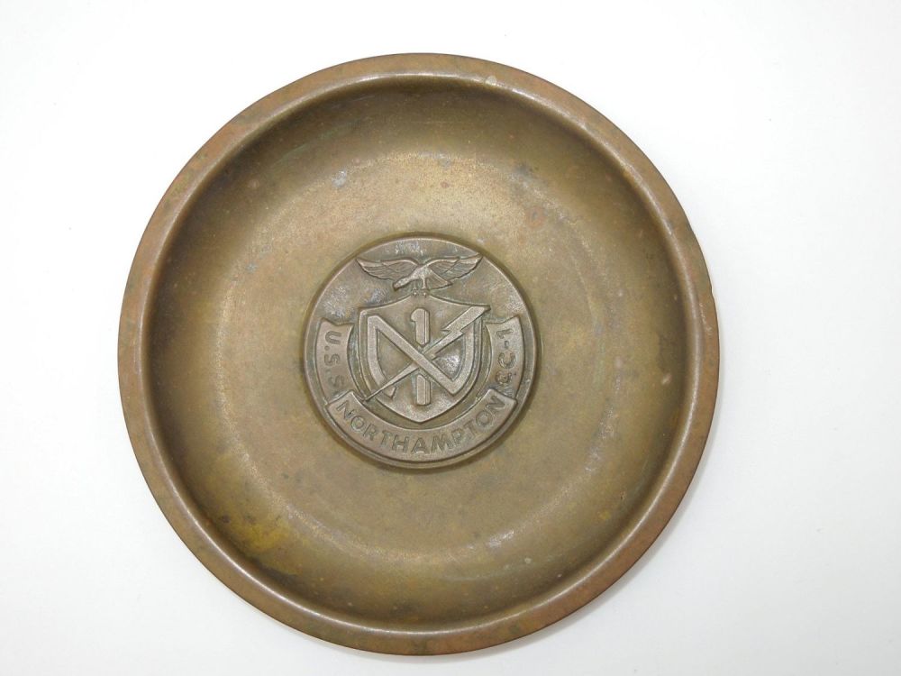Lot 454: 1951-1970 USN Navy USS Northampton CLC-1 Cruiser Trench Art Dish Plaque