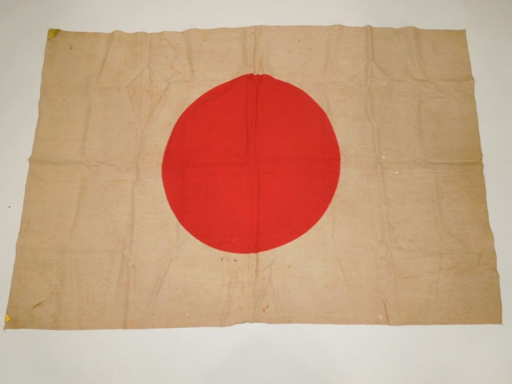 Lot 471: WWII Era Japanese Japan National Flag Meatball Cotton Flag #4