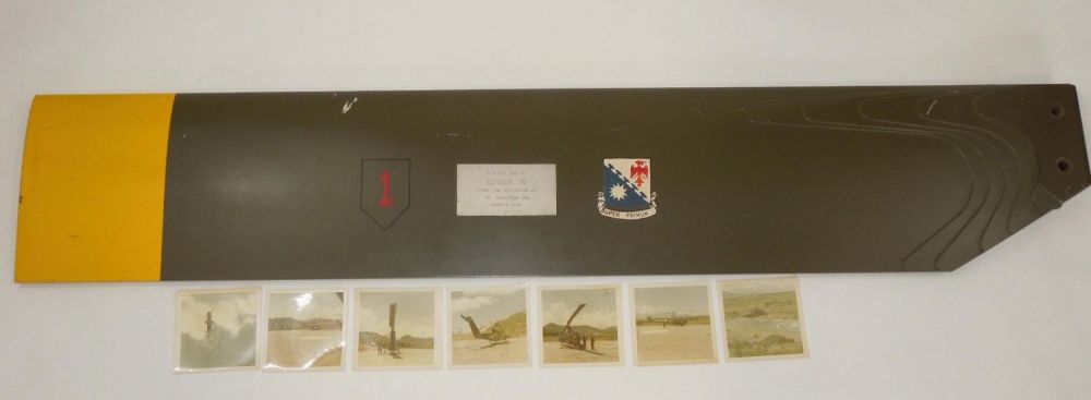 Lot 478: 1970 Named Brigadier General Vietnam Painted Helicopter Blade 1st Aviation BN
