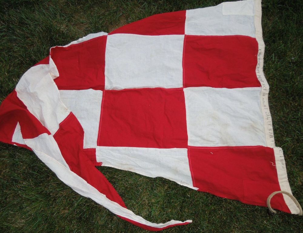 Lot 577: WWII 1944 Navy Naval International Code Maritime Pennant Emergency Signal Flag