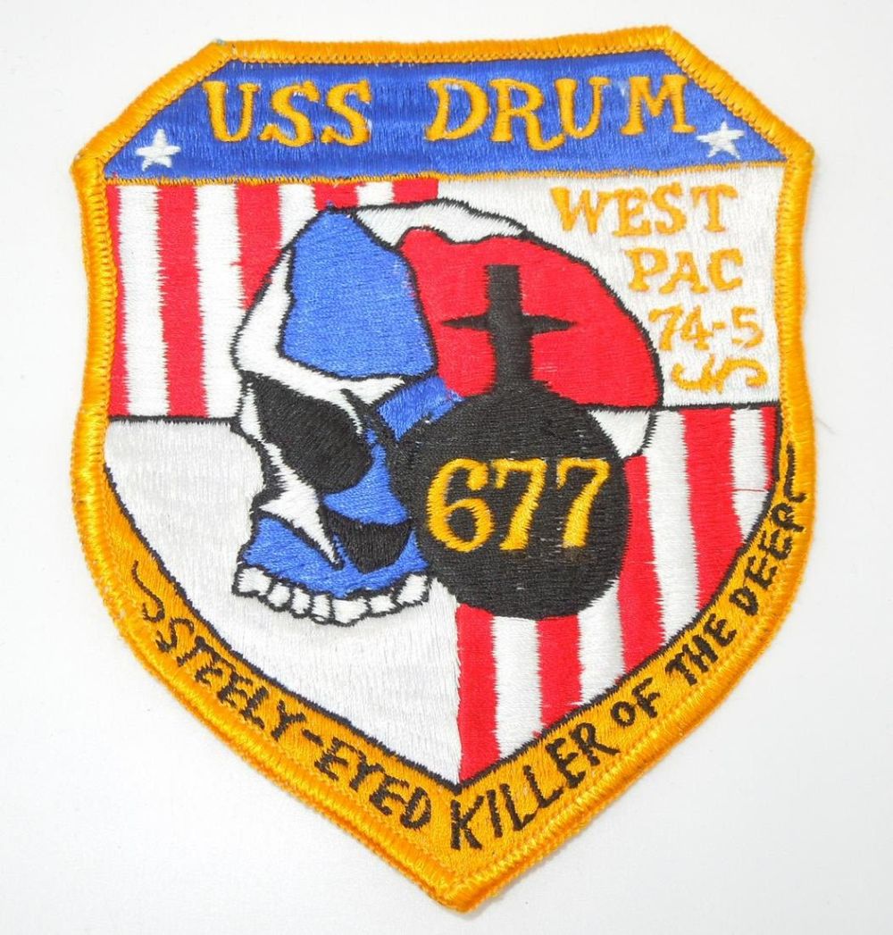 Lot 175: 1975 US Navy WESTPAC USS Drum SSN-677 Patch