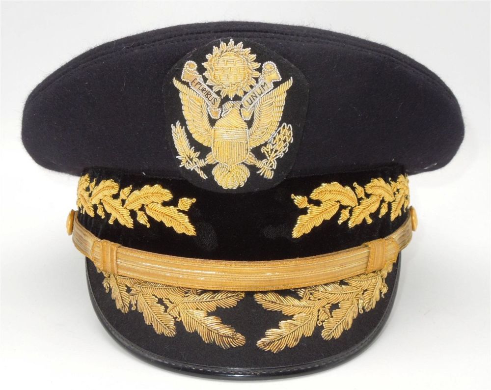 Lot 223A: 1950s US Army Dress Blue Cap Attributed to General Jonathan Wainwright