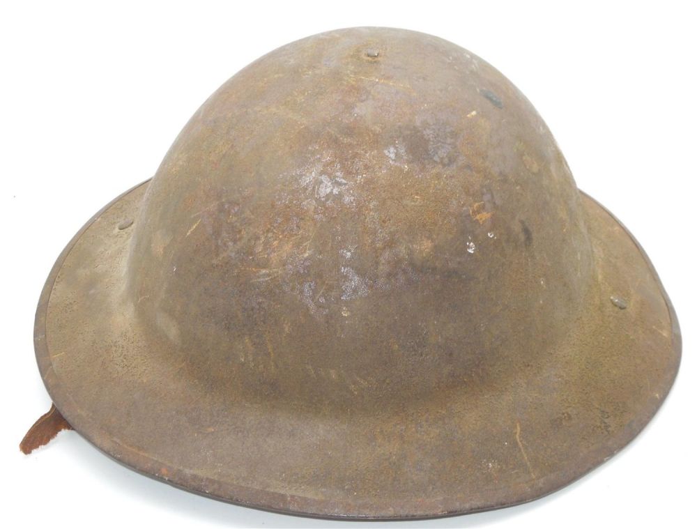 Lot 226: WWI Era US Army Doughboy Helmet & Liner #2