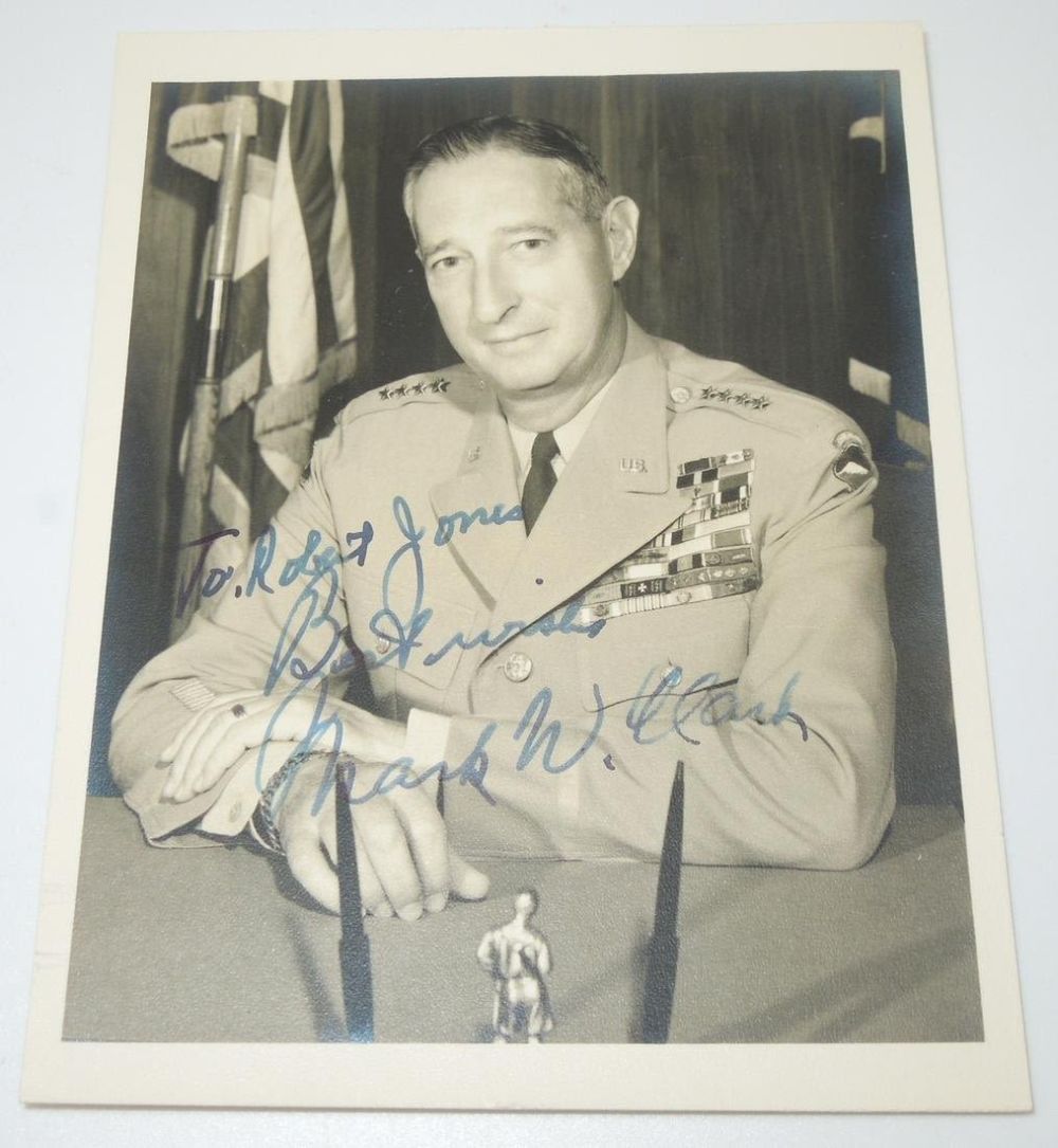 Lot 248: Original Signed 1950s Army General Mark Clark Autographed Photograph