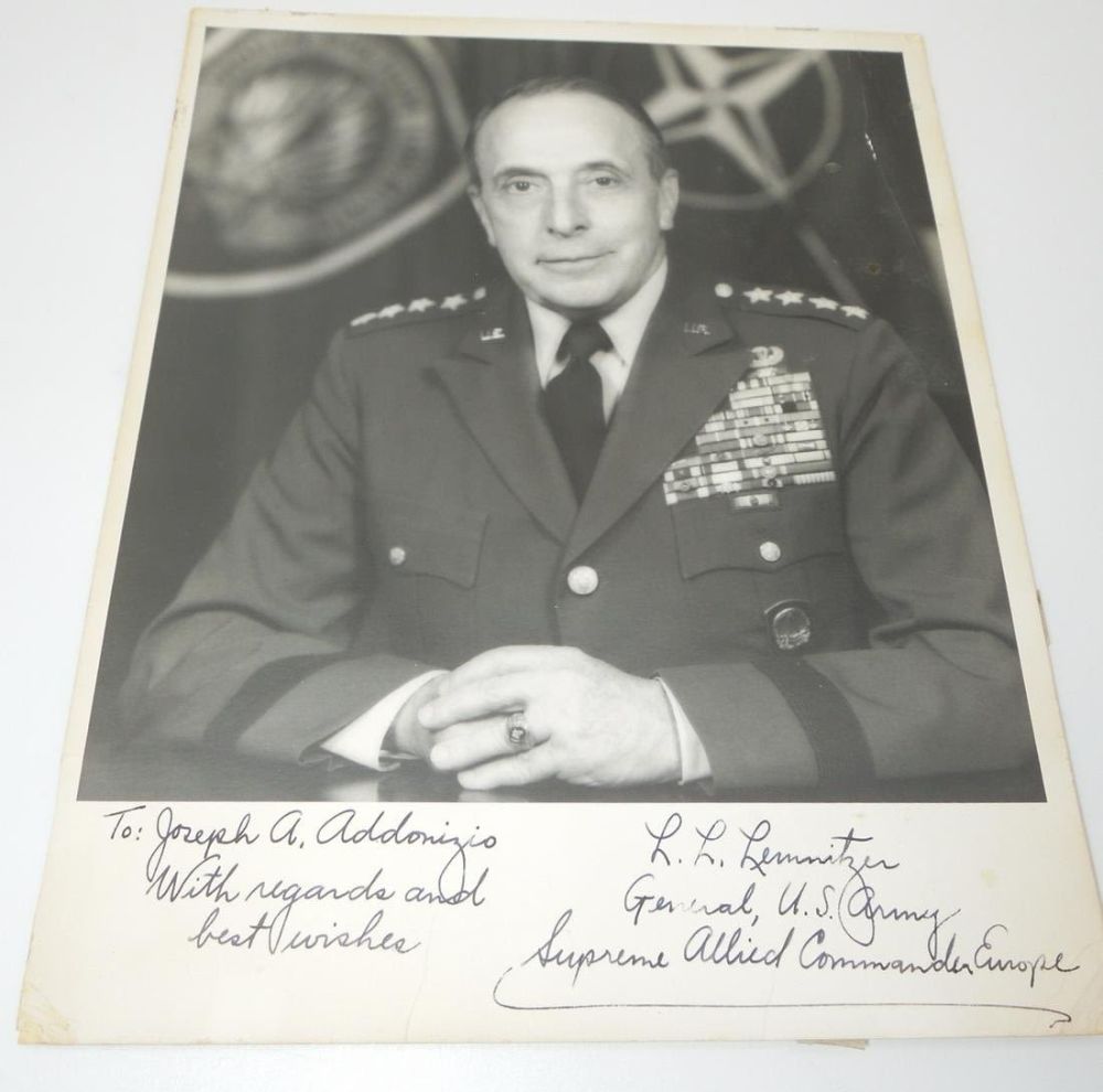Lot 254: Original Signed US Army General Lyman Lemnitzer Autograph Photo