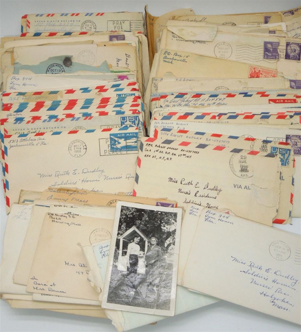 Lot 260: 1950s - 60s Nurse Large Letter Archive US Army Holyoke Soldiers Home