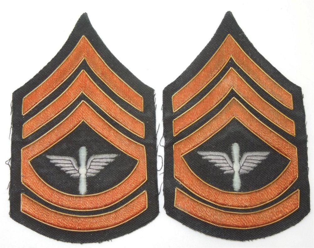 Lot 288: Pre-WWII Dress Blue Army Air Force Bullion Technical Sergeant Rank Patches