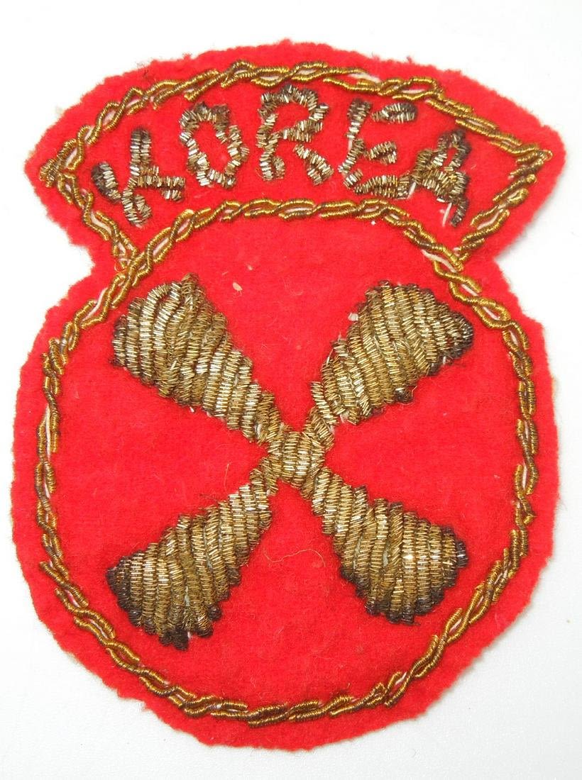 Lot 295: Korean War US Eighth Army Theater Made Bullion Patch & Tab