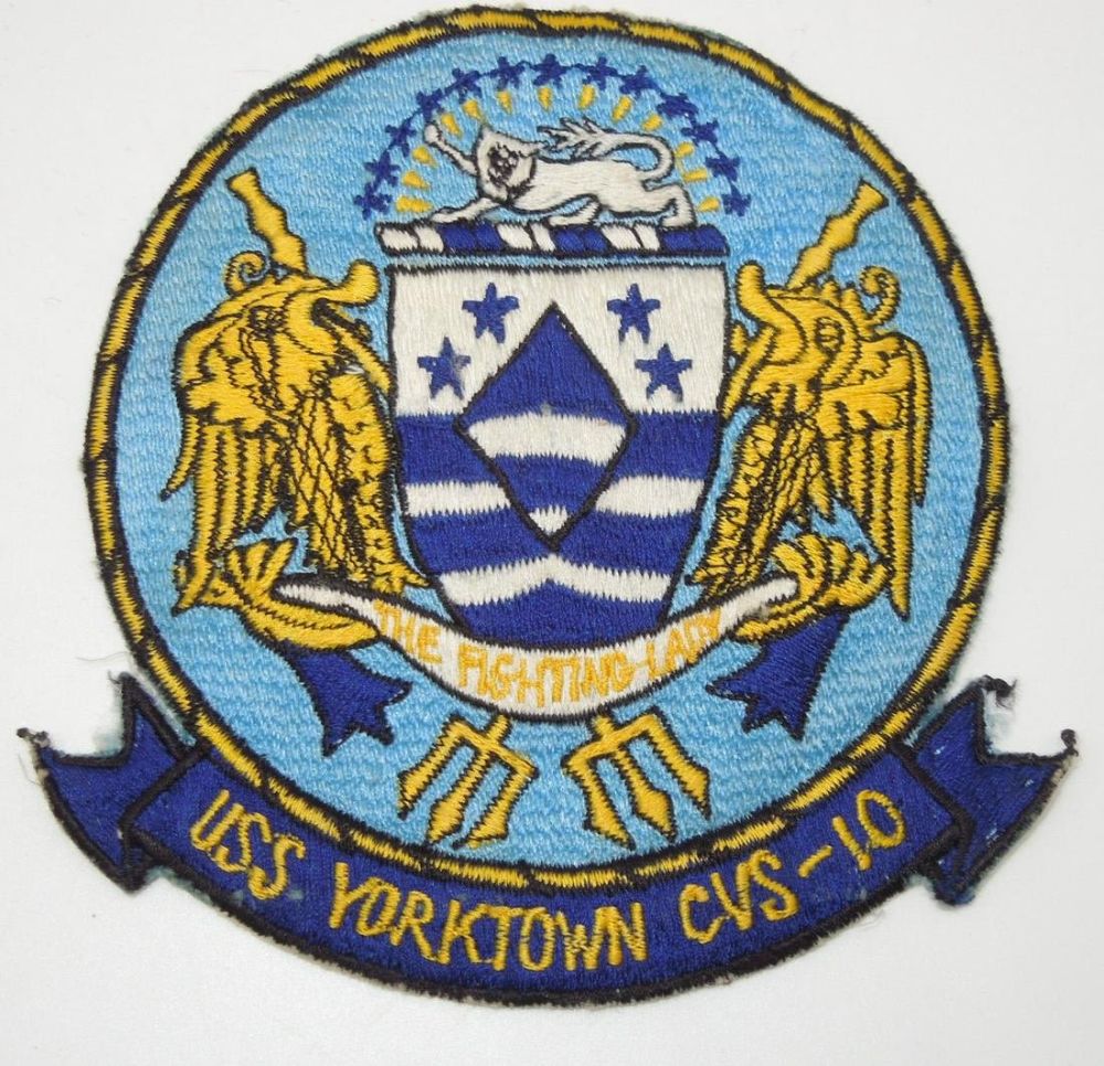 Lot 298A: 1960s US Navy USS Yorktown Carrier CVS-10 Custom Ship Patch