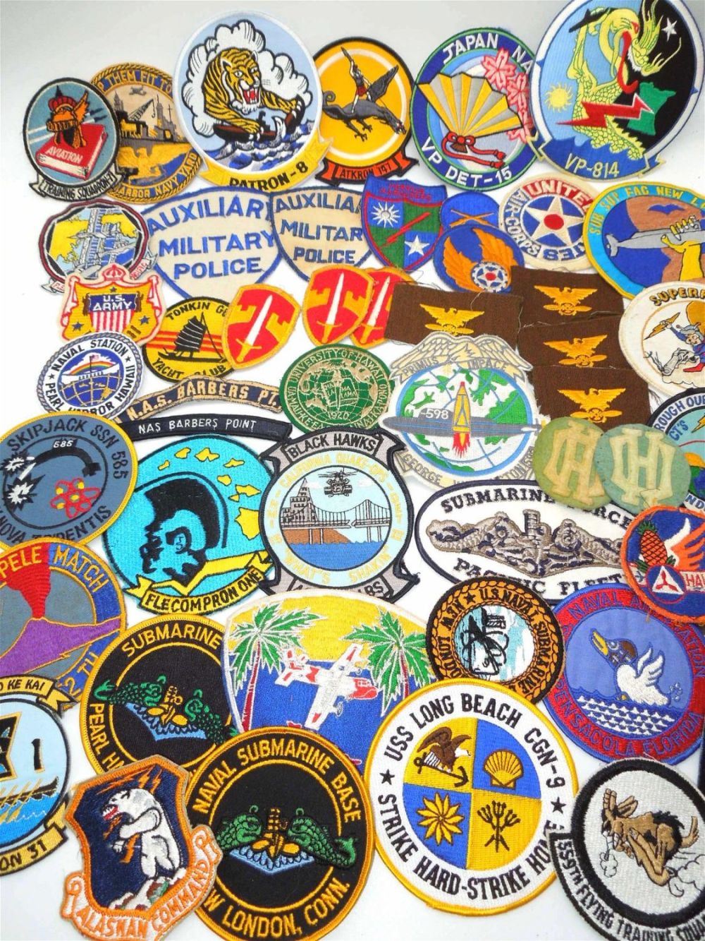 Lot 309: WWII - 1980s USN Navy, Army, USAF Air Force Huge Patch Lot