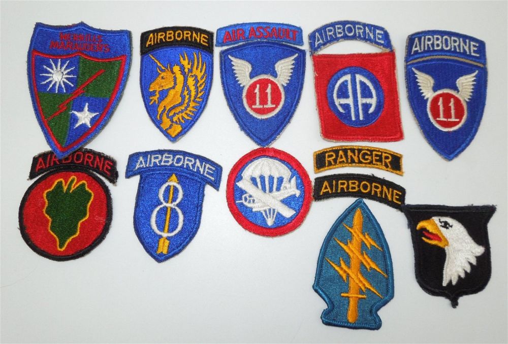 Lot 325: WWII - Korean War US Army Airborne SF & Merrills Marauders Patches