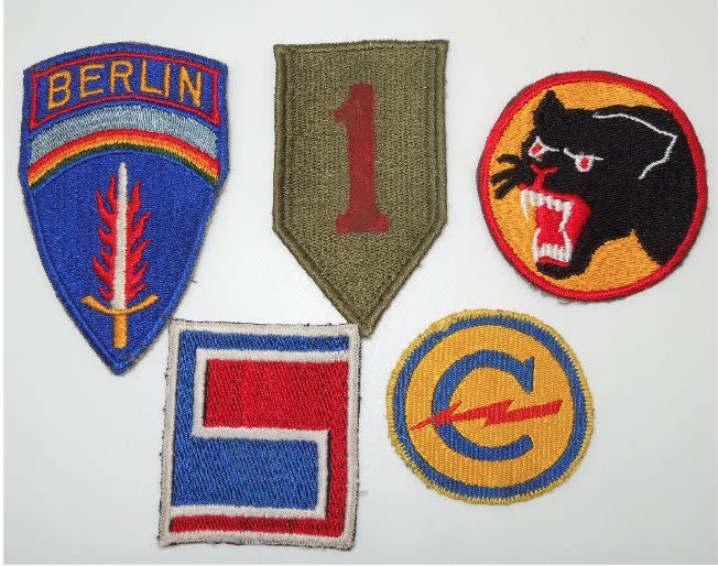 Lot 328A: WWII Occupation German Made US Army Patches 66th 69th 1st Infantry