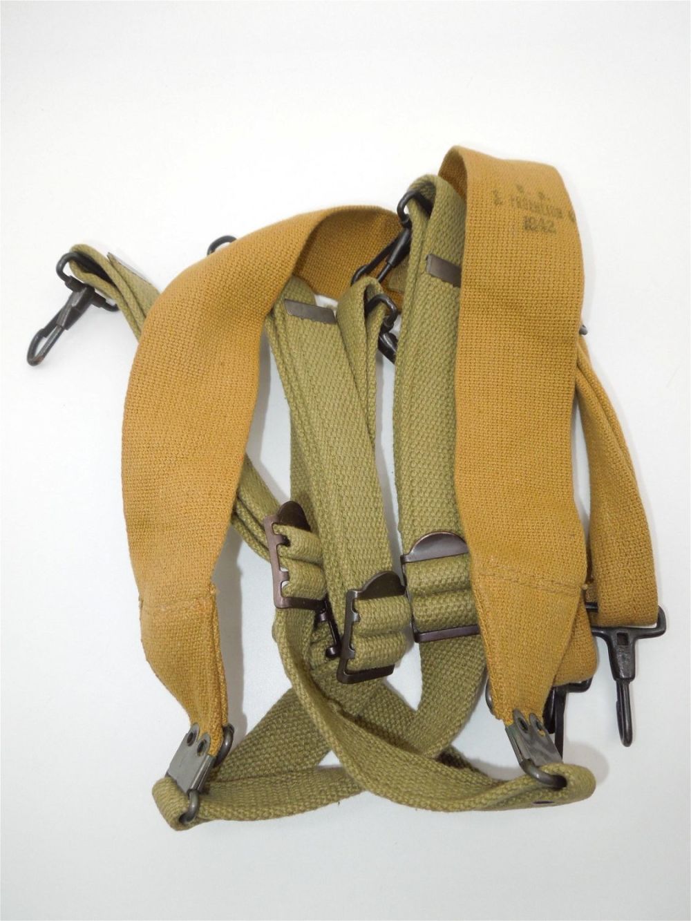 Lot 369: WWII 1942 US Army M1936 FROEHLICH Combat Suspenders Field Gear