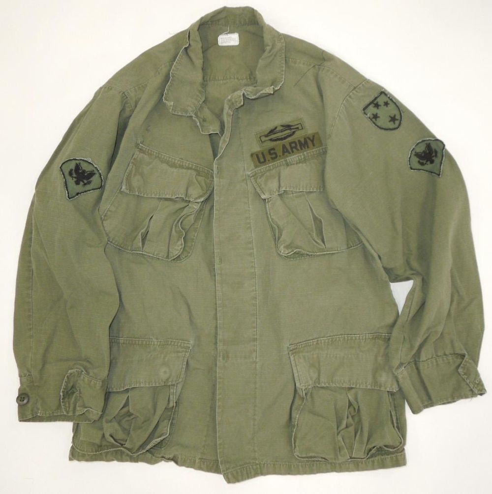 Lot 373: Vietnam War US Army 23rd Infantry Division Americal  Rip Stop Jungle OD Jacket