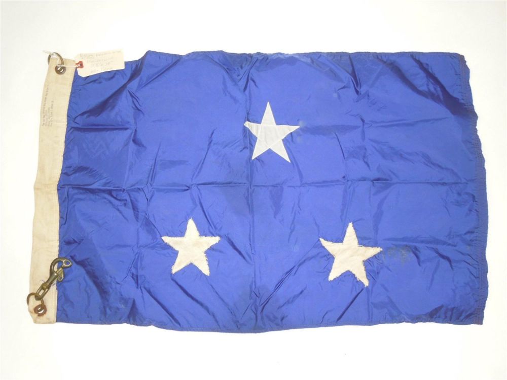 Lot 399: 1960s USN Navy Vice Admiral Officers Command At Sea Flag Modified