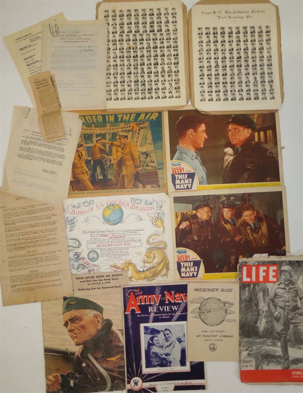 Lot 169: Large Vintage Paper, Photo, Golden Dragon, Airborne School, Movie Posters Lot #2