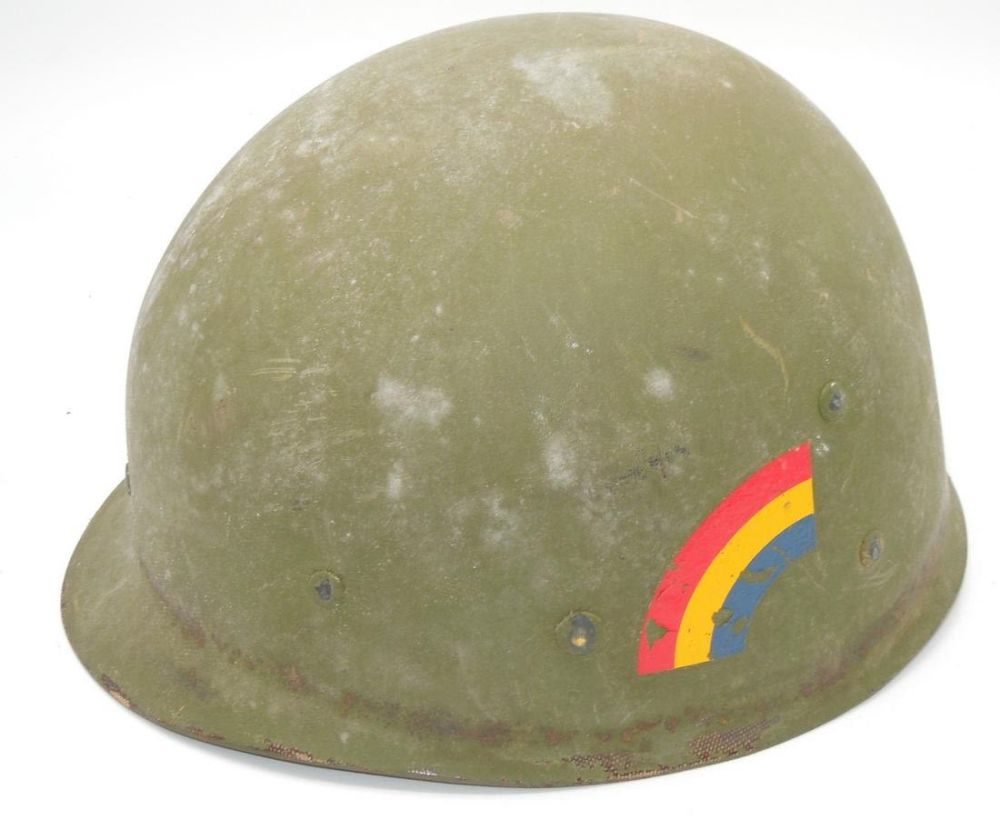 Lot 203: WWII - 1950s US Army M-1 Helmet Liner 42nd Infantry Division