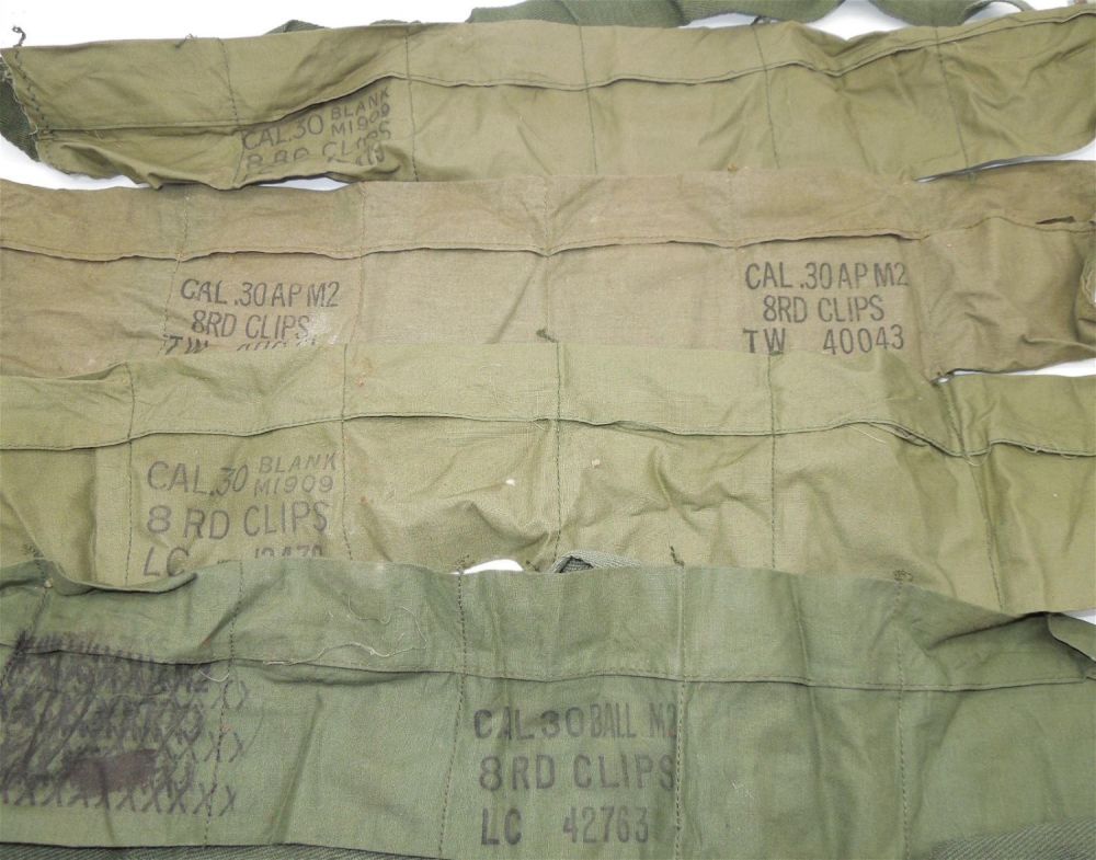 Lot 222: Korean War- Vietnam Lot (4) .30 Caliber Ammunition Bandoliers