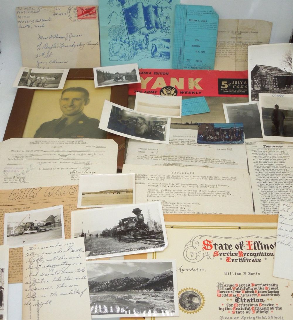 Lot 252: WWII US Army Alaska Defense Command Soldier Paper YANK Photo Group