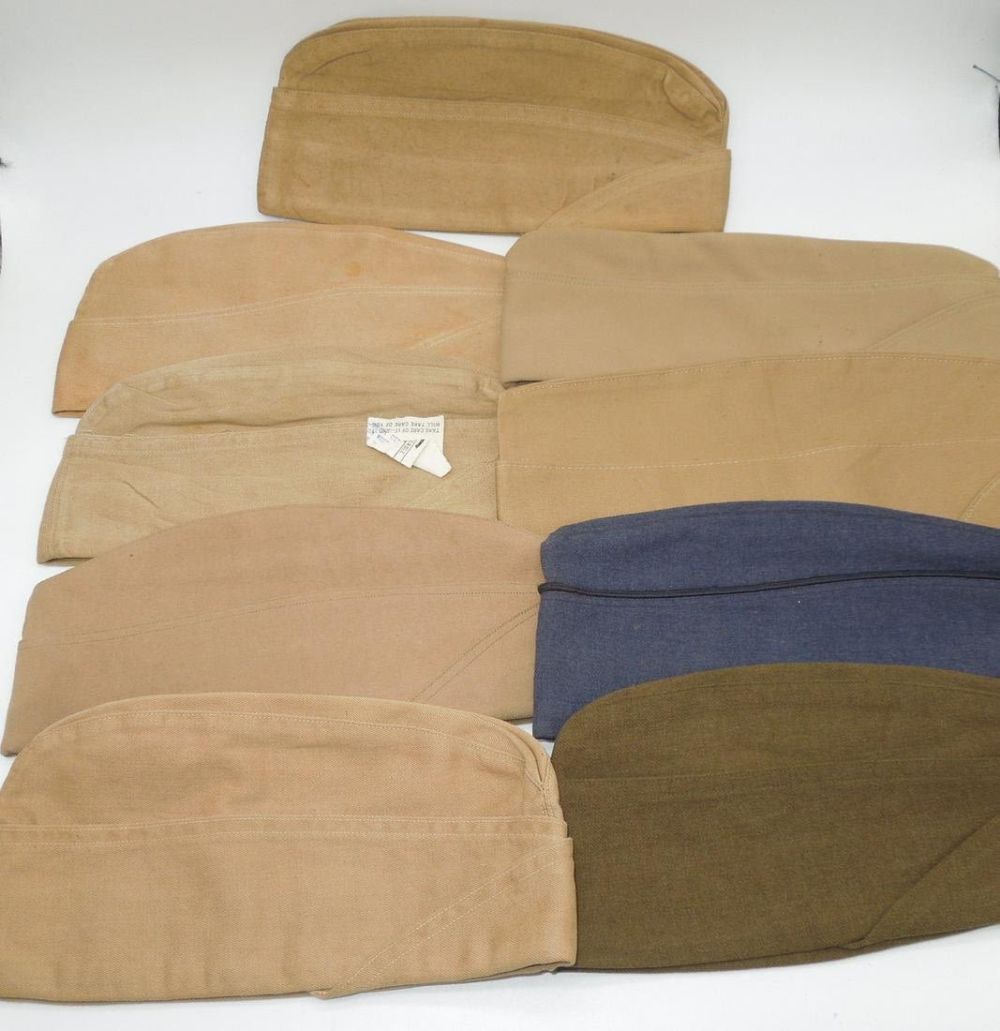 Lot 307: Lot of 9 WWII - Vietnam Overseas Garrison US Military Caps