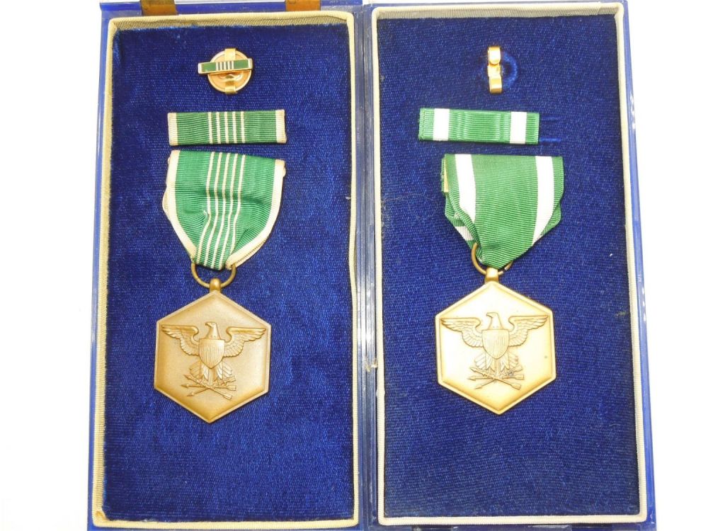 Lot 311: Early 1950s US Army & Navy Commendation Medals in Plastic Cases