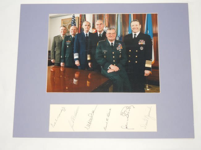 Lot 322: 1990s Joint Chiefs of Staff Original Signed Photo Mundy, Sullivan, Kelso, Shalikashvili, etc