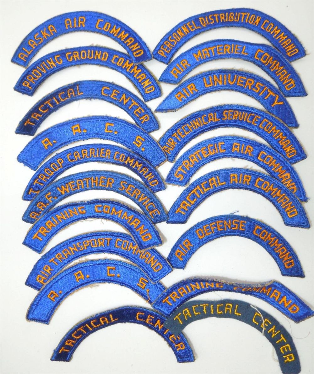 Lot 341: WWII US Army Air Force Patch Tabs Arc Collection