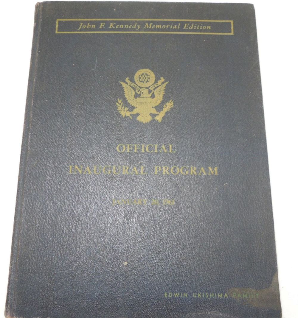 Lot 365: 1961 JFK Kennedy Memorial Edition Book Inaugural Program / Ephemera Group
