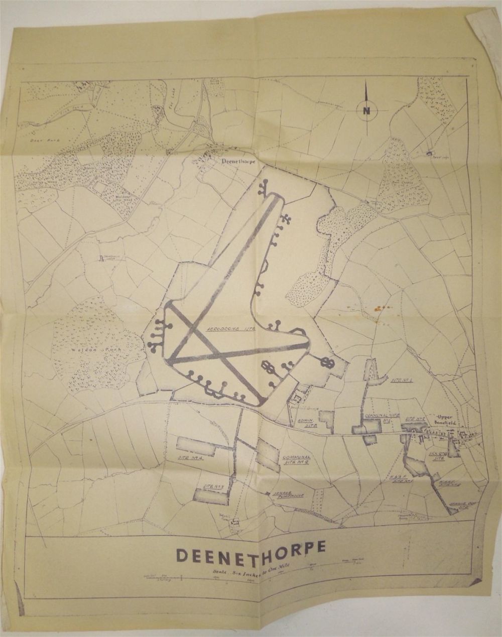 Lot 399: WWII RAF Royal Air Force Deenethorpe Airfield & Vicinity 8th Air Force Map