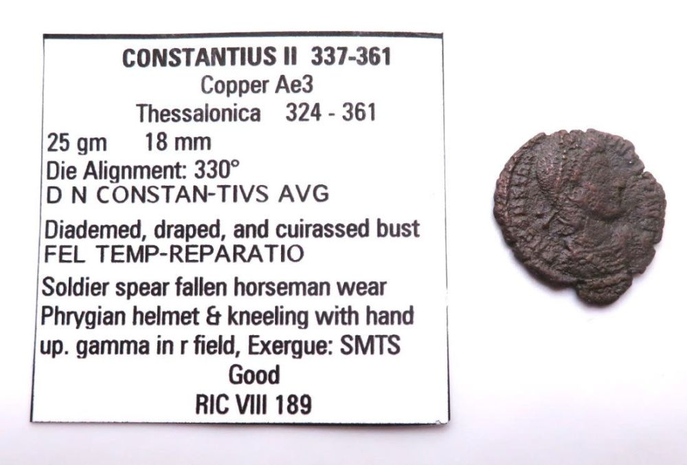 Lot 444: CONSTANTIUS II Thessalonica FEL TEMP REPARATIO RARE Ancient Roman Coin