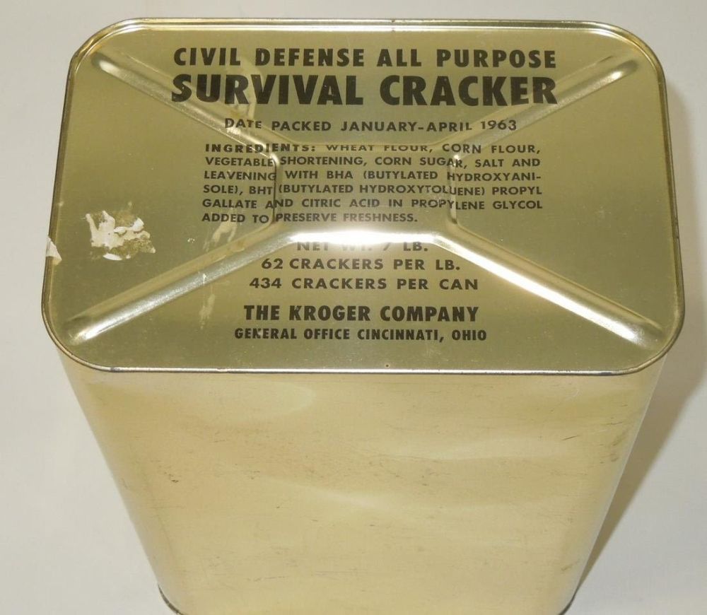 Lot 139: 1963 Sealed Can of Civil Defense Survival Crackers