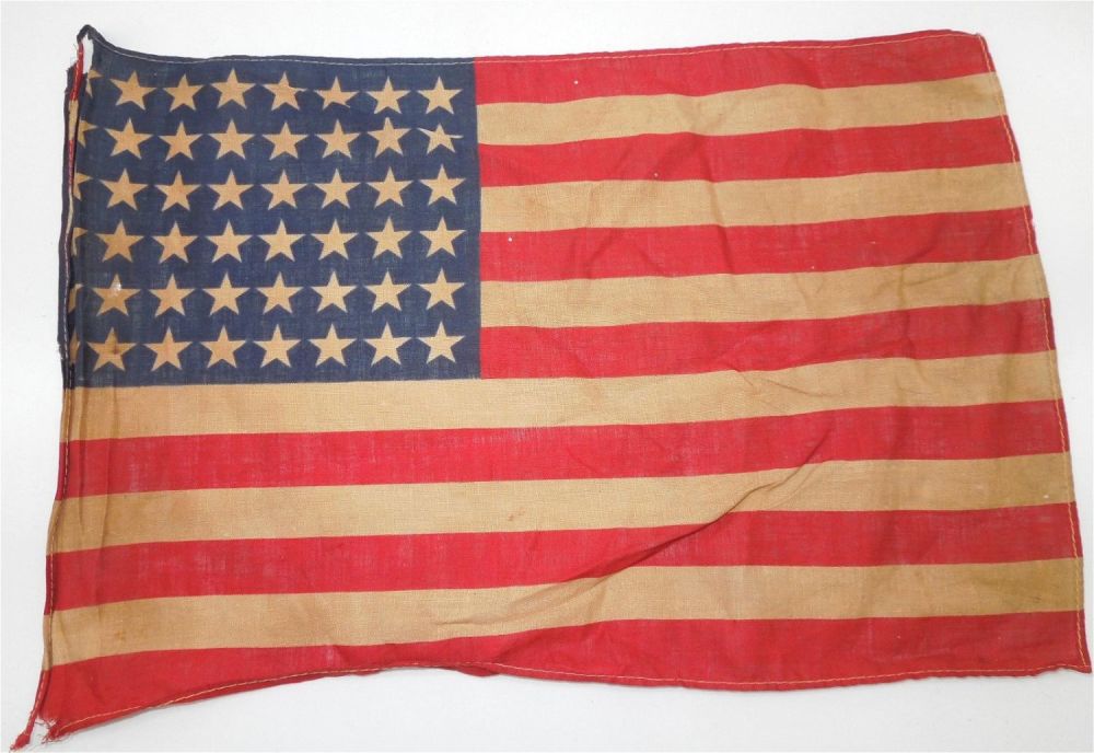 Lot 145: WWII United States 48 Star Cloth War Flag
