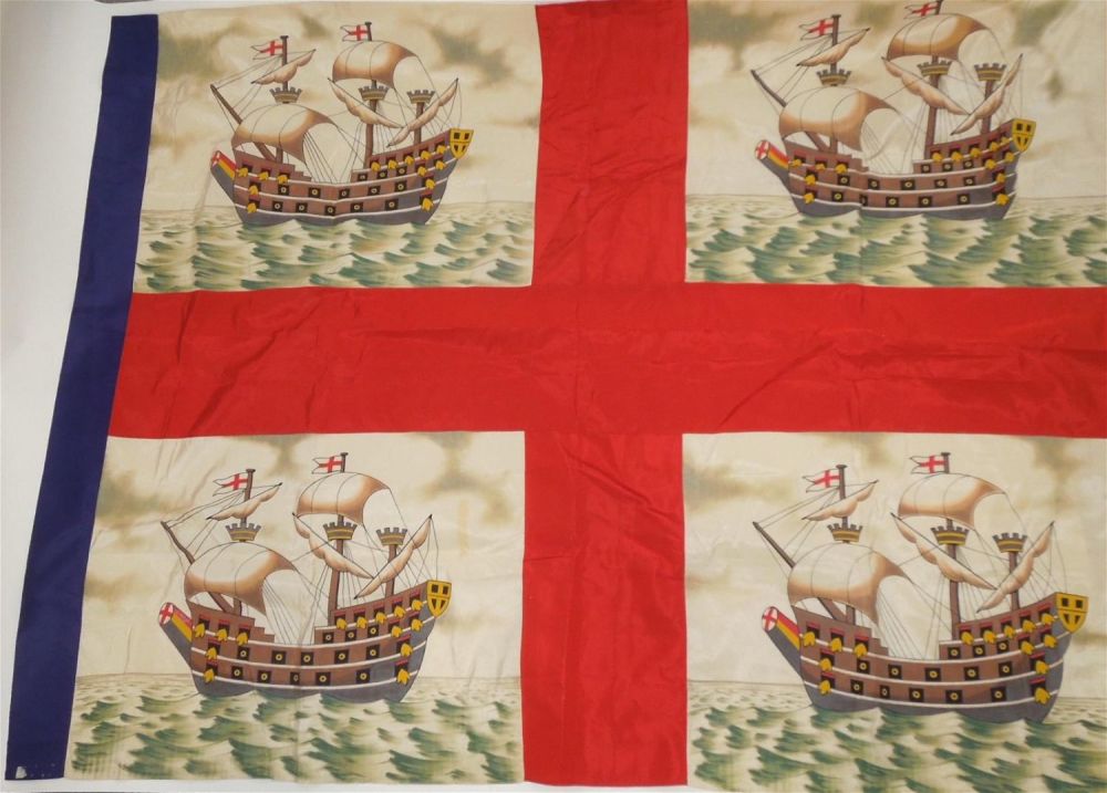 Lot 153: 1900s British Kings Harbor Master Royal Fleet Auxiliary Flag Ensign