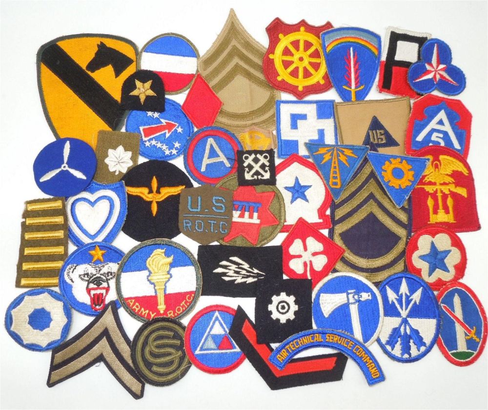 Lot 162: (42) US Army WWII - 1950s Patches Army & Navy