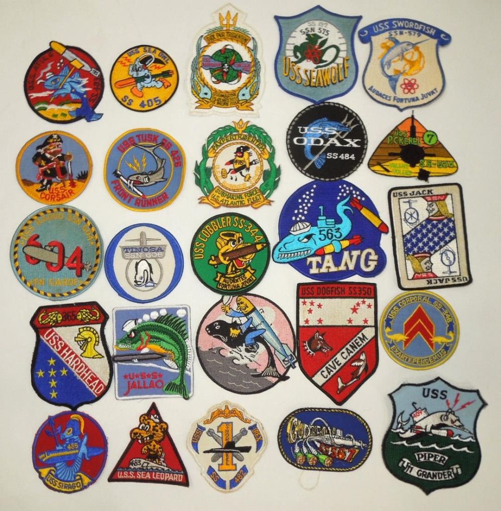 Lot 177: Lot (25) Vietnam War - 70s US Navy Submarine & Ship Patches USS Tang
