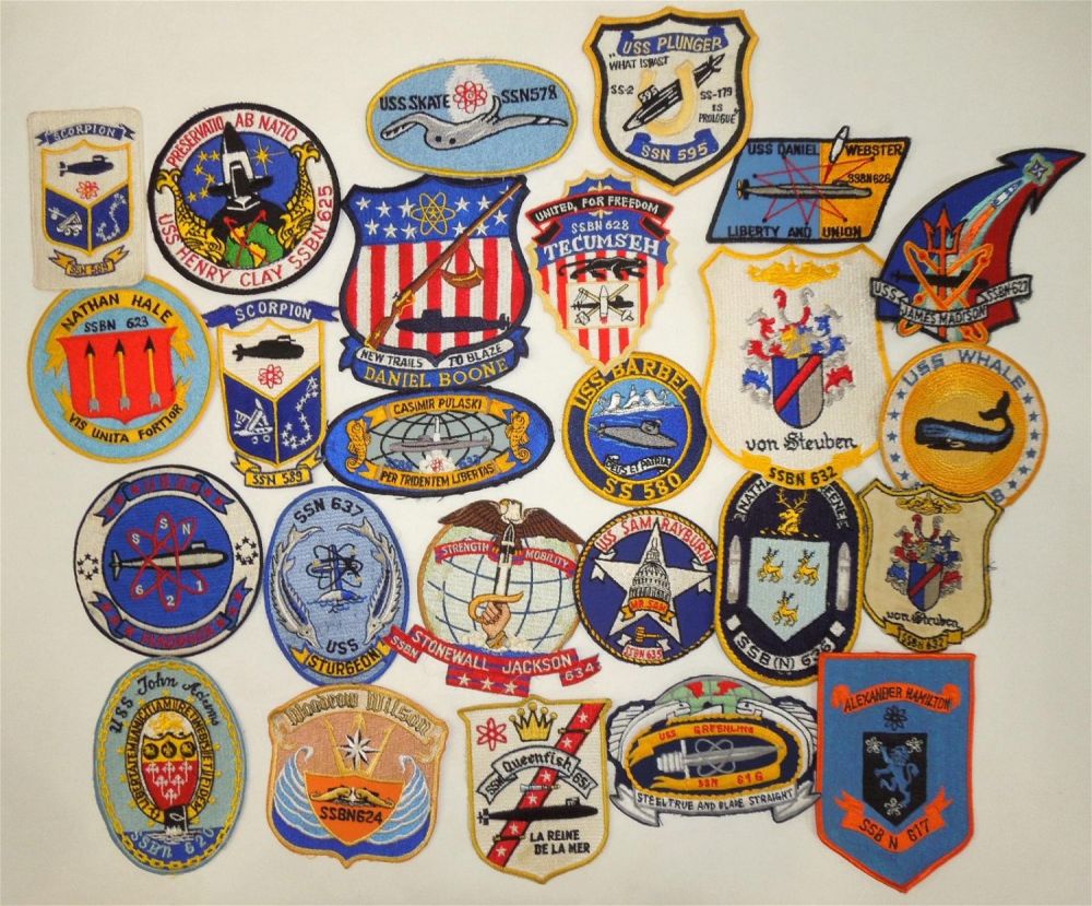 Lot 178: Lot (25) Vietnam War - 70s US Navy Submarine & Ship Patches USS Skate